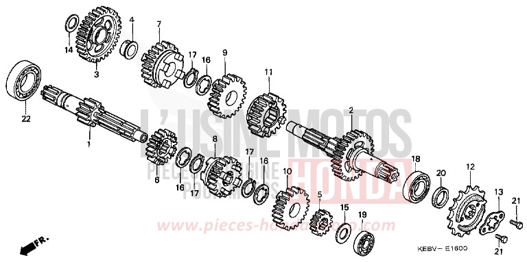 TRANSMISSION for CA125 REBEL NOIR (NH1) from 1997